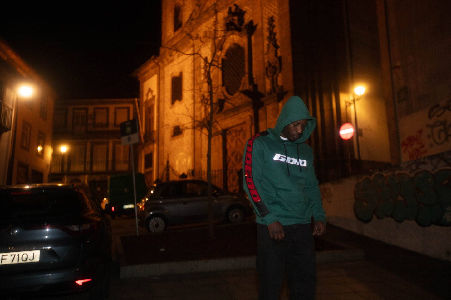 hoodie green reflector
