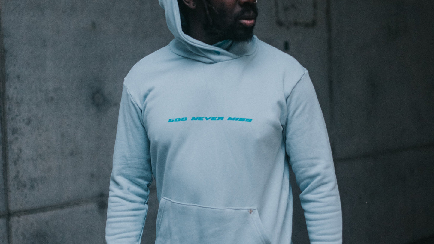 HOODIE GOD LIGHT BLUE