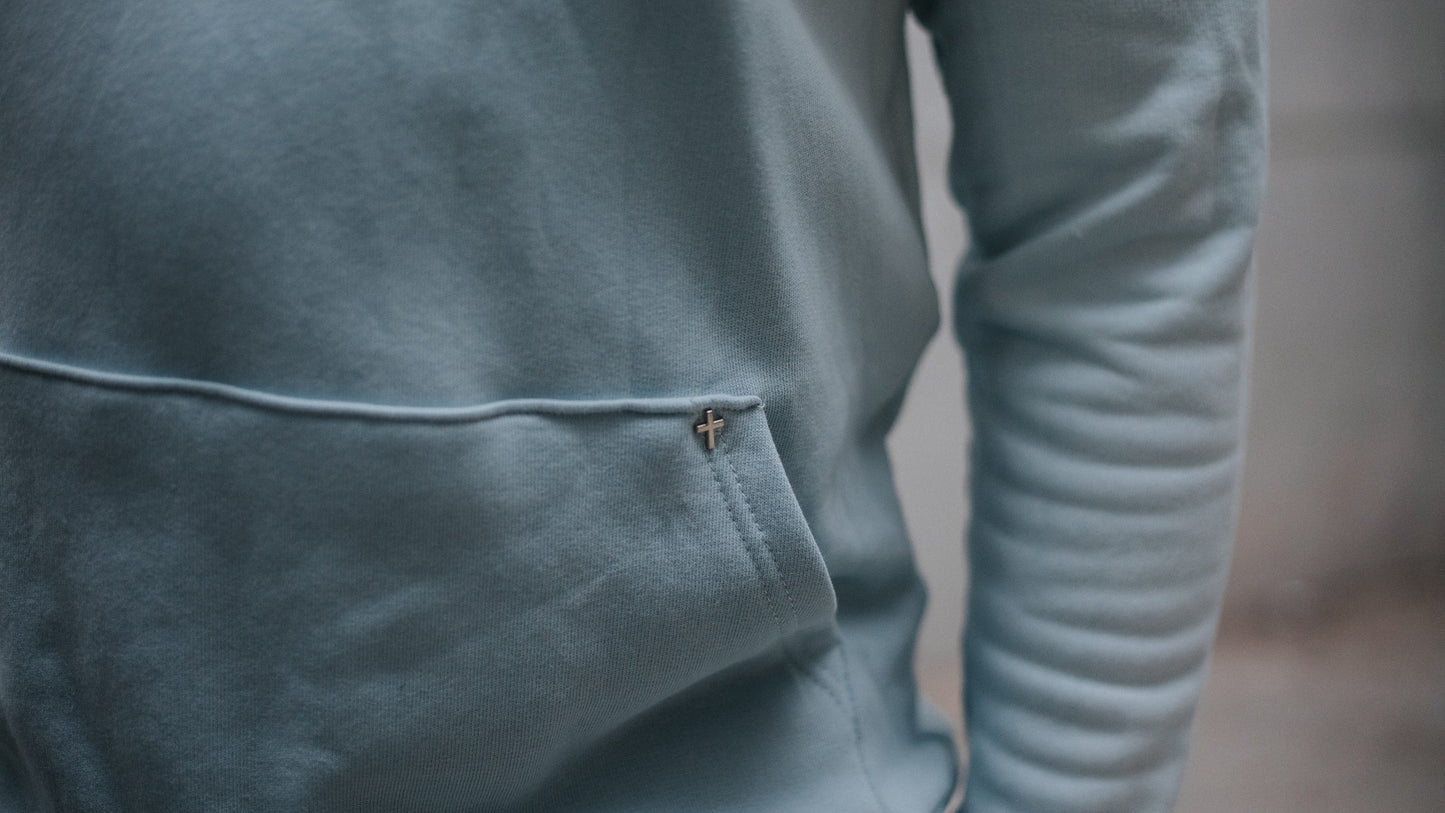 HOODIE GOD LIGHT BLUE